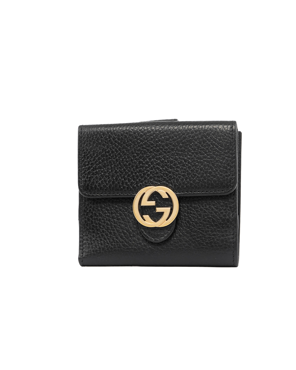 BA250729 GUCCI INTERLOCK WALLET SHORT BLACK CALF สำเนา (2)
