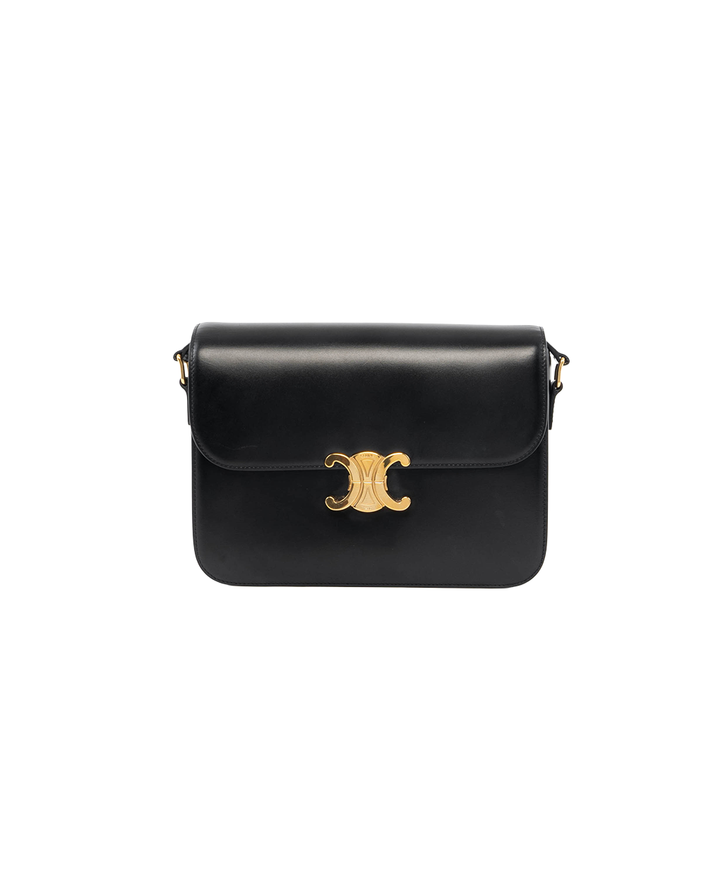 BA251591 CELINE TRIOMPHE LARGE BLACK CALF GHW S AM 1169