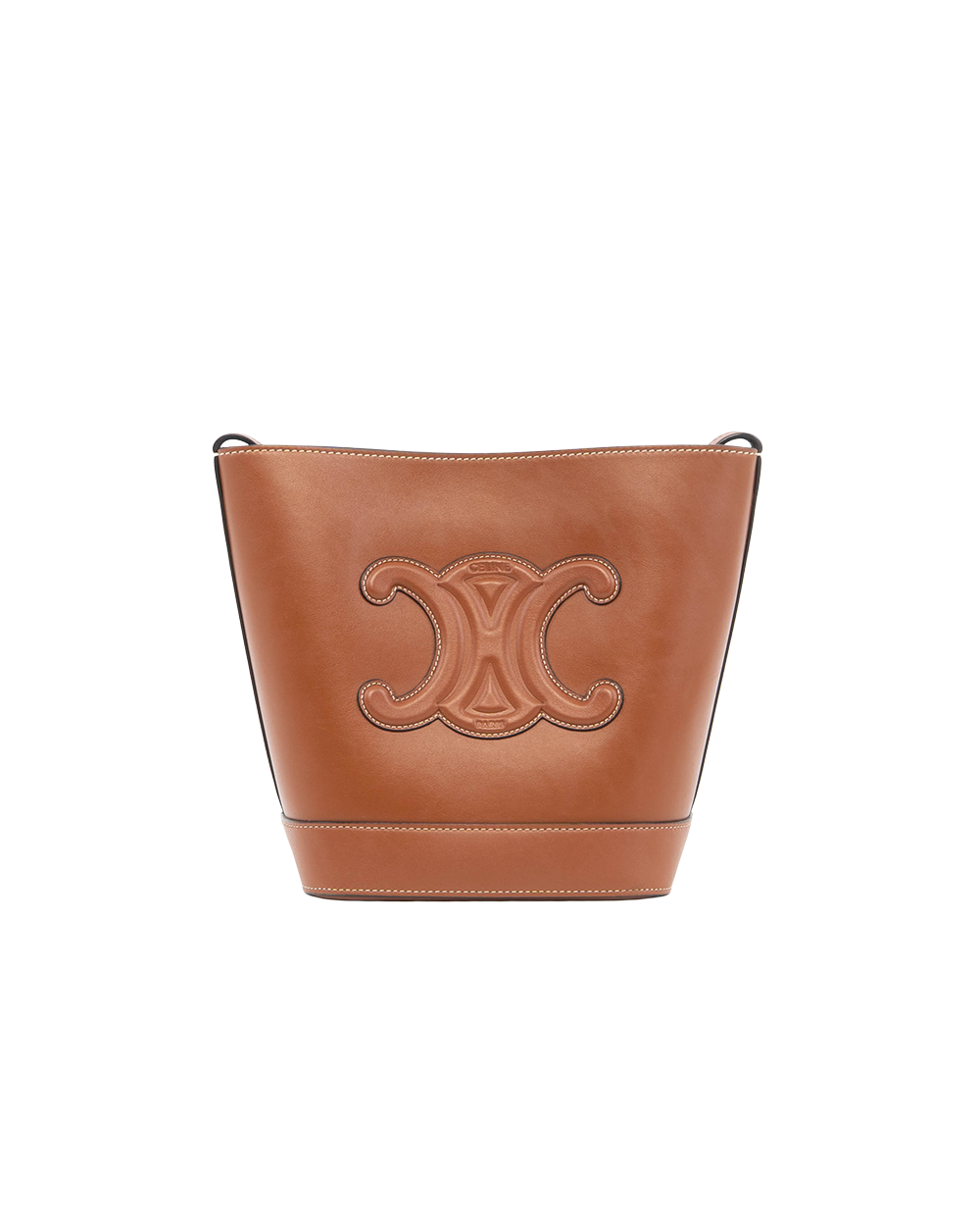 BA251592 CELINE BUCKET CUIR TRIOMPHE SMALL BROWN CALF GHW U SL 1262