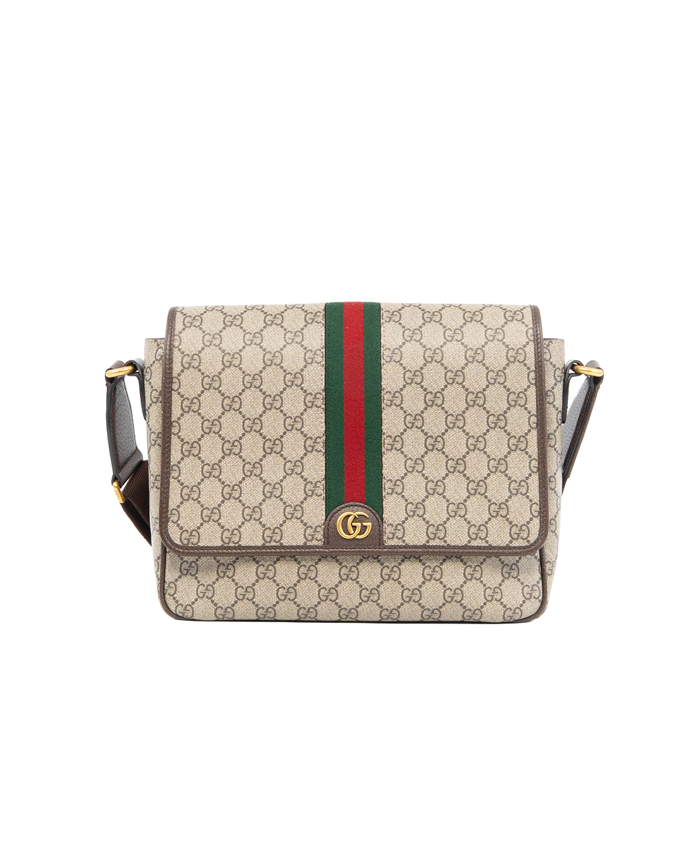 BA251606 GUCCI OPHIDIA MESSENGER MEDIUM BROWN GG MONOGRAM CANVAS GHW 761741 529981