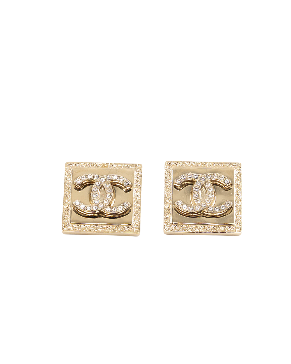 BA251679 CHANEL CC LOGO SQUARE 2 CM DAIMOND GHW B23P