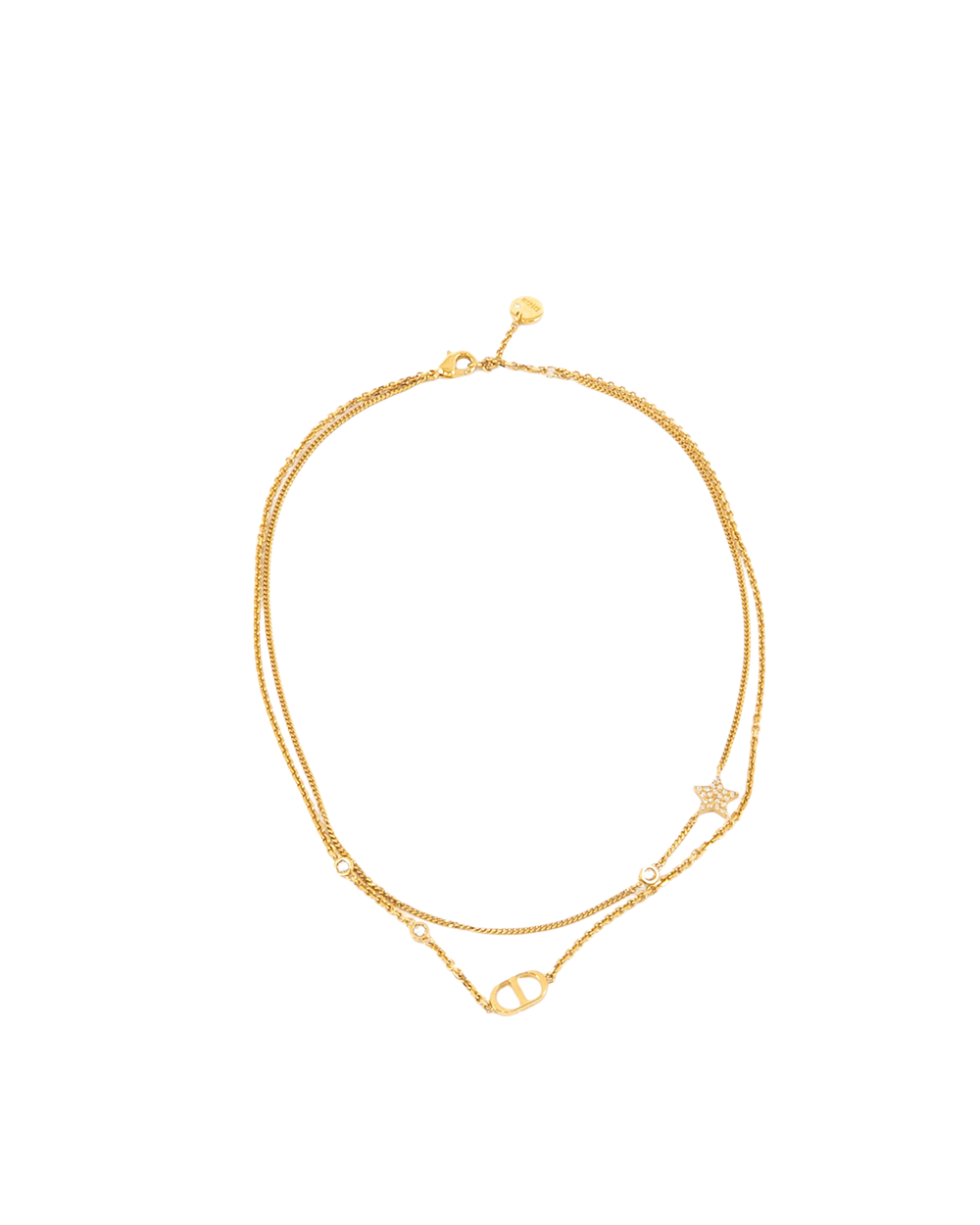 BA251680 DIOR CD PETIT NECKLACE STAR CRYSTAL GHW