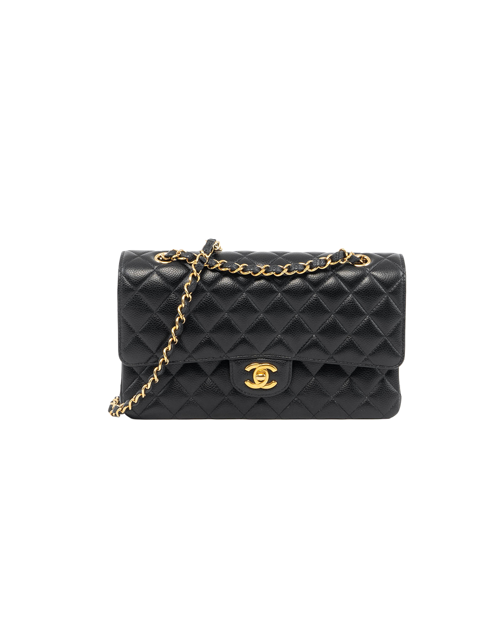 BA251681 CHANEL CLASSIC 10 BLACK CAVIAR GHW JHJ6X948