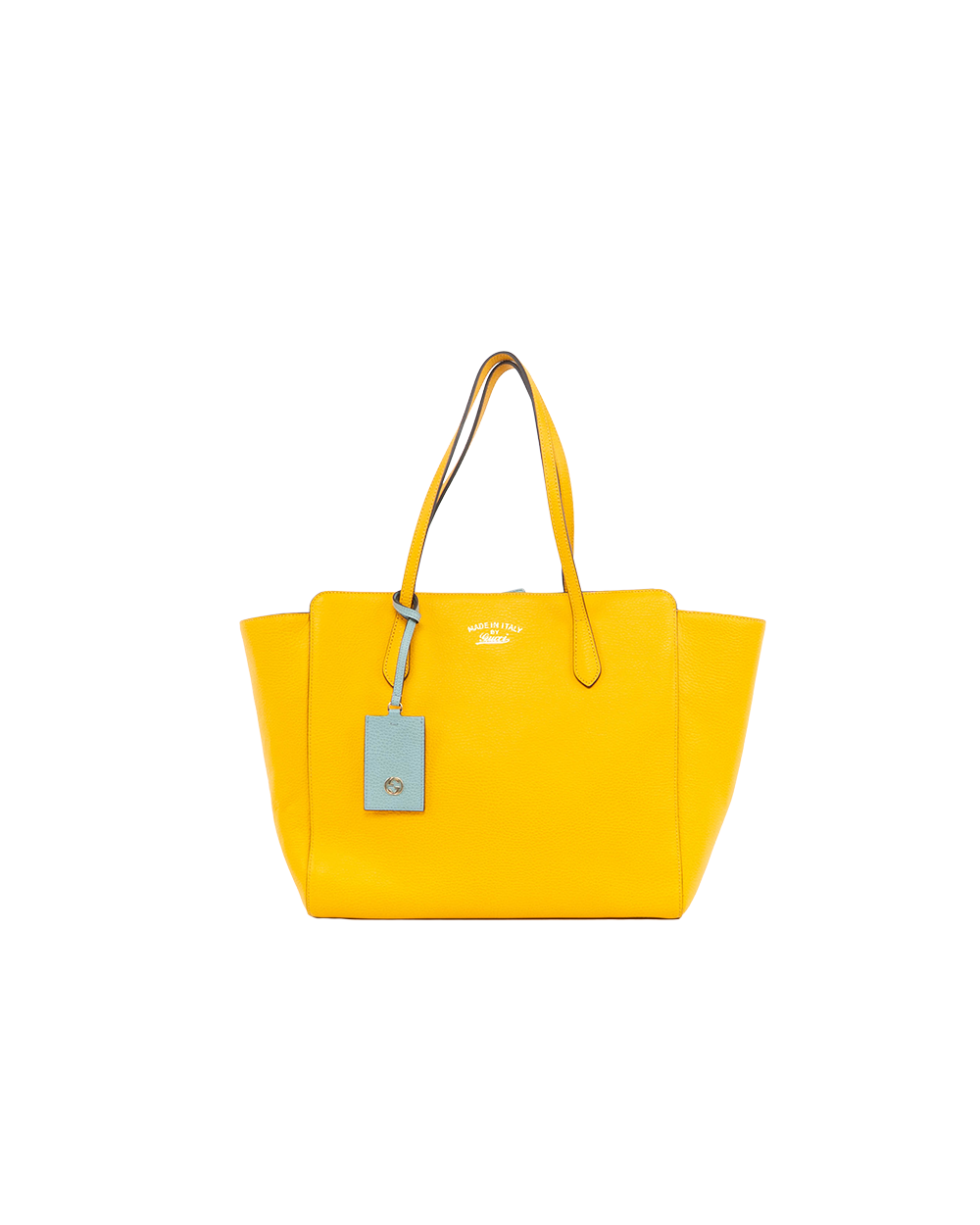BA251737 GUCCI SWING TOTE BAG YELLOW GOLD BLUE CALF GHW 354397 525040
