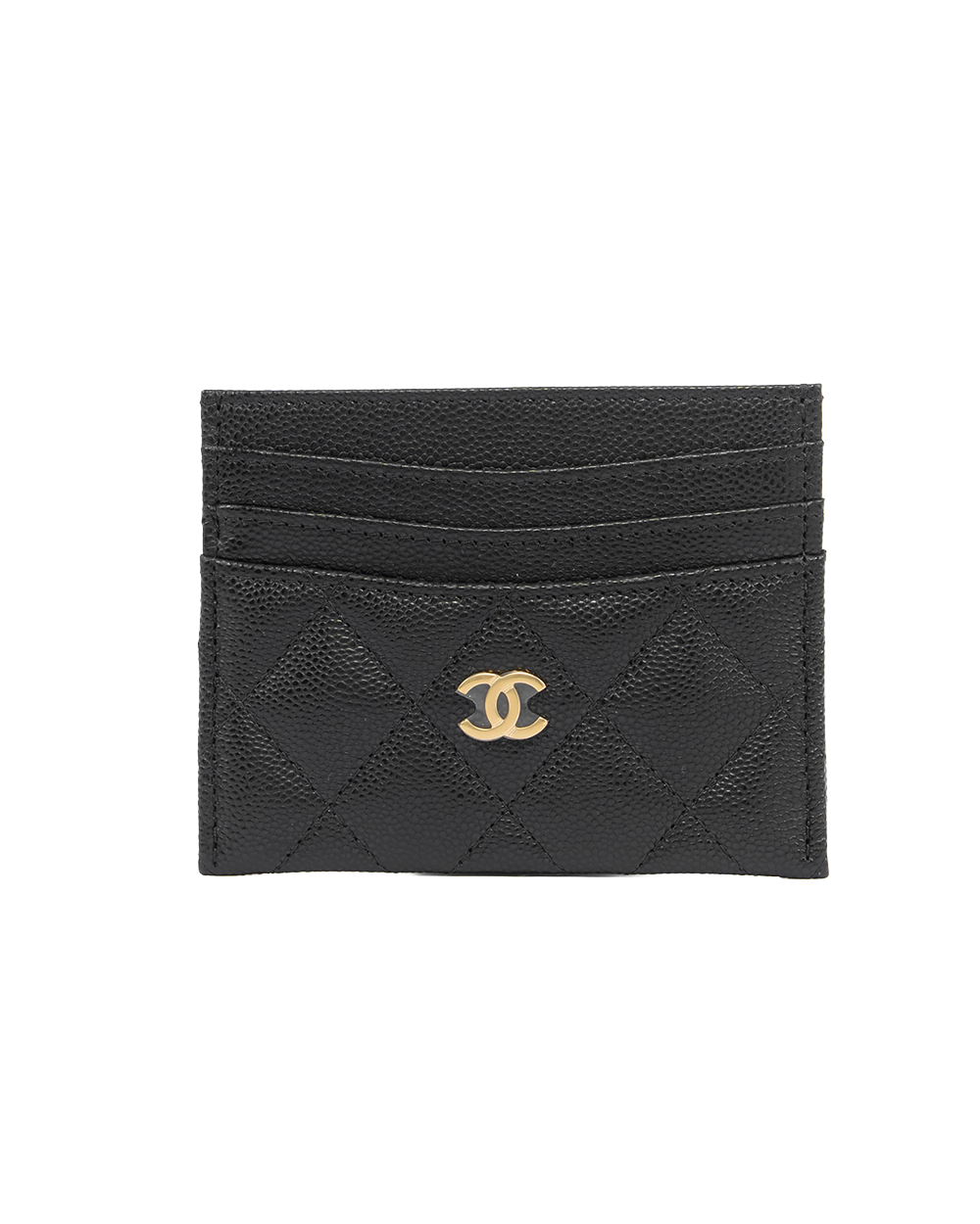BA251899 NEW CHANEL CARD SLOT LONG BLACK CAVIAR GHW CHE4C7C7