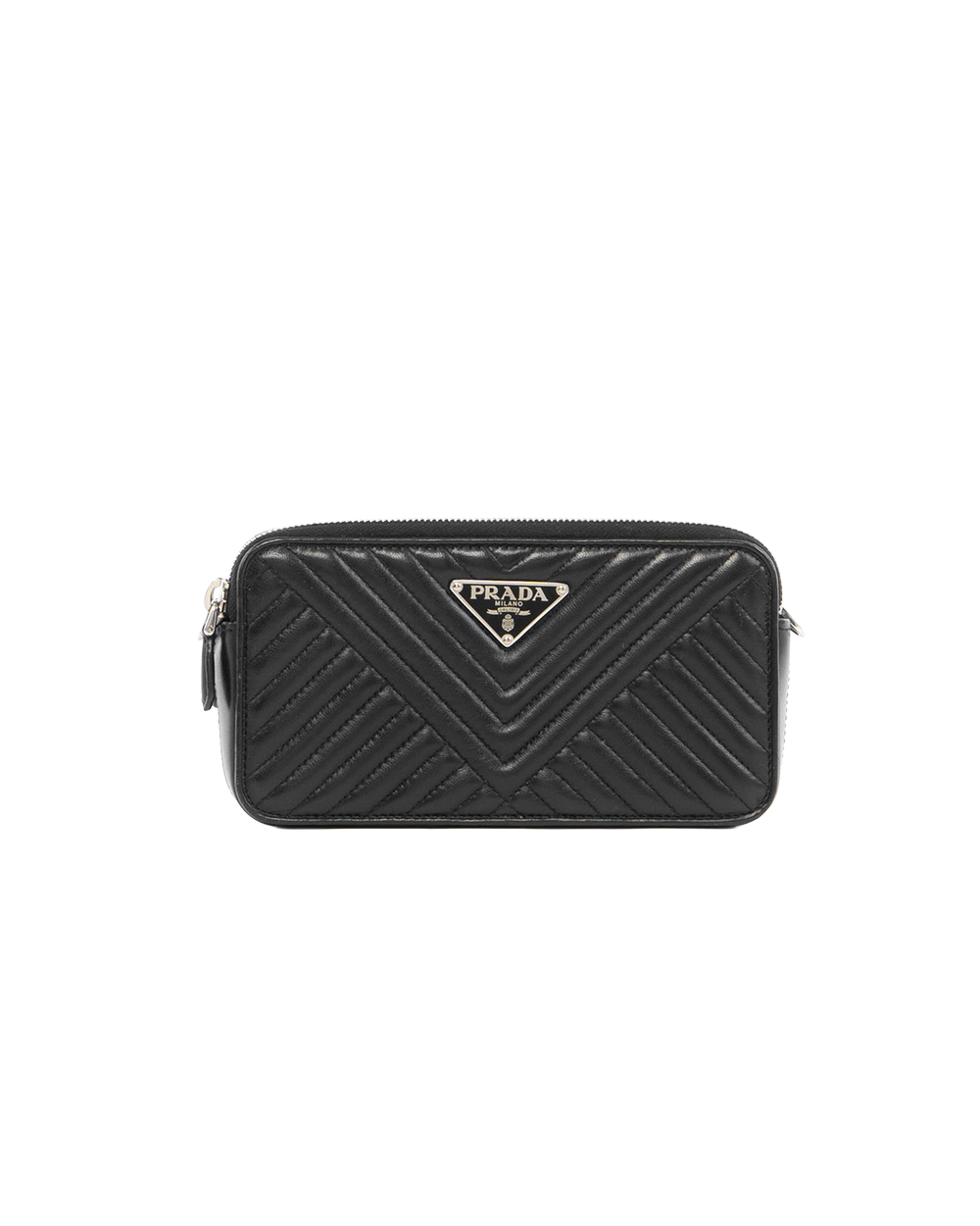 BA251934 PRADA DIAGRAMME SHOULDER BAG SMALL BLACK CALF SHW