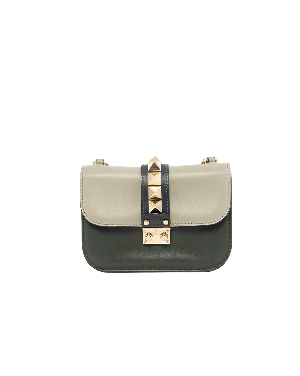 BB251683 VALENTINO ROCKSTUD GLAM LOCK GREEN CALF GHW