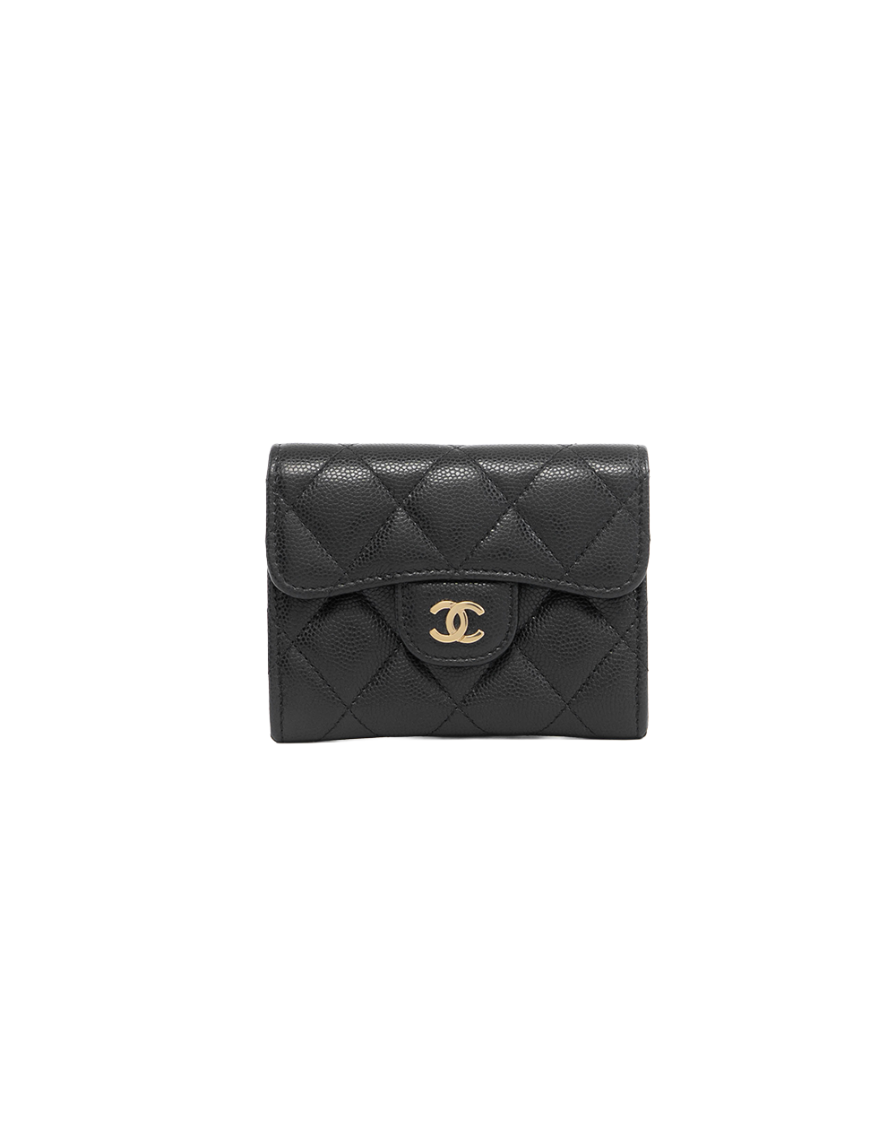 BB251719 CHANEL CARD HOLDER SHORT BLACK CAVIAR GHW 30927203