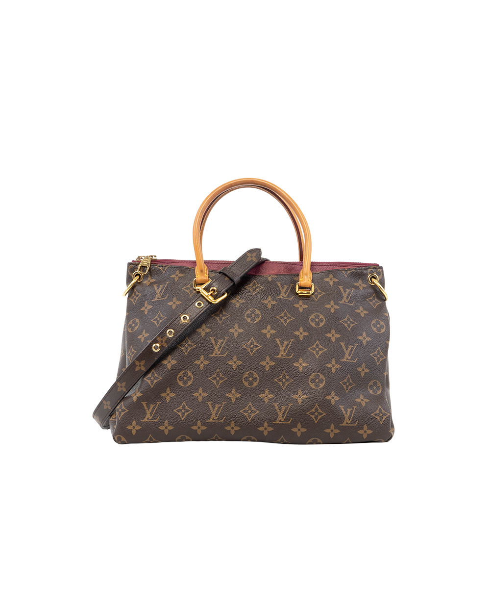 BB251727 LV PALLAS MM BROWN BURGANDY MONOGRAM CANVAS GHW CA3163