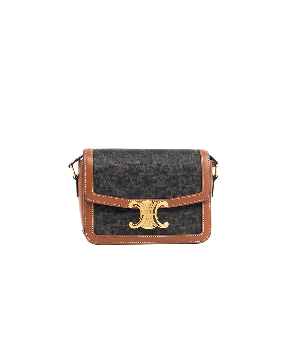 BB251801 CELINE TRIOMPHE TEEN BROWN CANVAS GHW F LM 2262