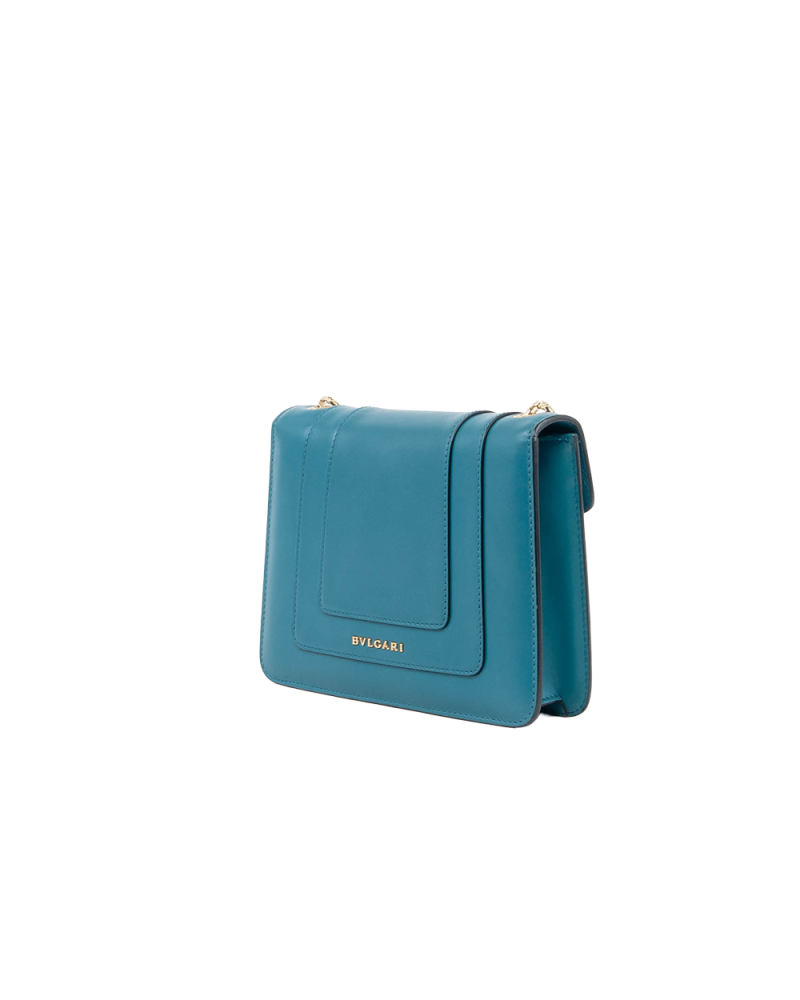 BVLGARI SERPENTI FOREVER MINI BLUE LEATHER GHW 2B35503Y 0036