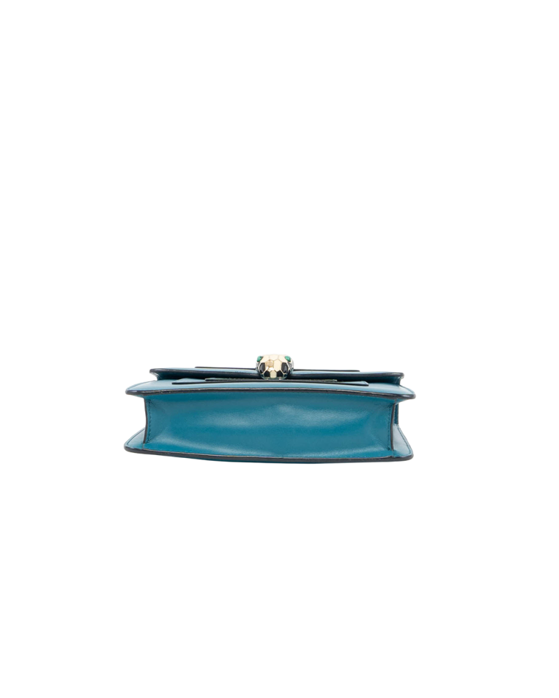BVLGARI SERPENTI FOREVER MINI BLUE LEATHER GHW 2B35503Y 0038