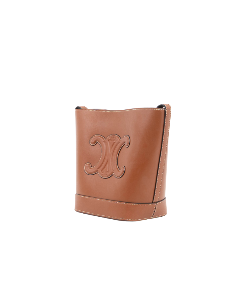 CELINE BUCKET CUIR TRIOMPHE SMALL BROWN CALF GHW U SL 1262 0013