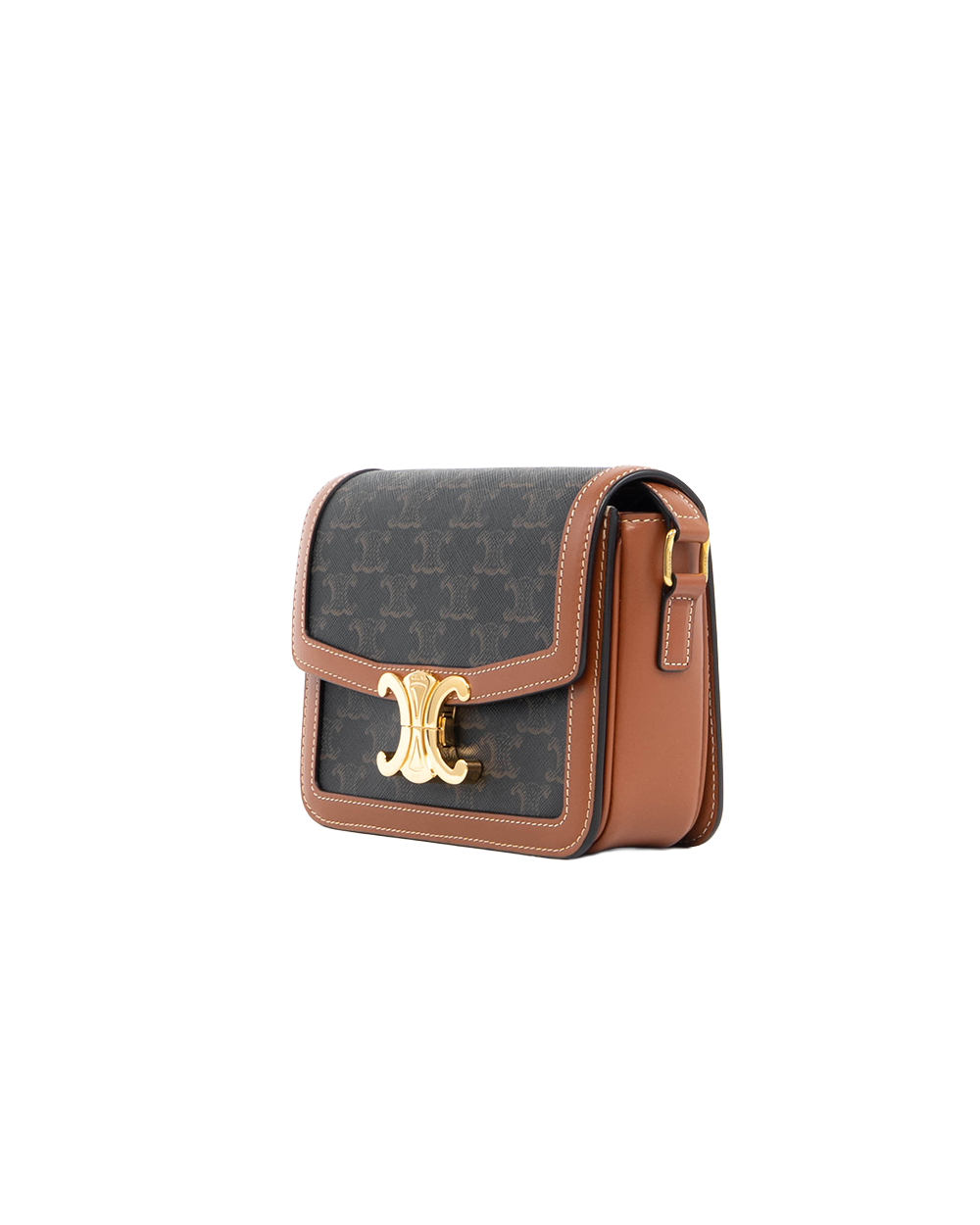 CELINE TRIOMPHE TEEN BROWN CANVAS GHW F LM 2262 5361