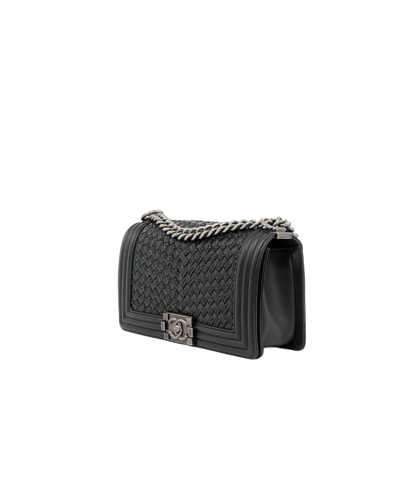 CHANEL BOY 10 BLACK CALF RHW 26221559 0040