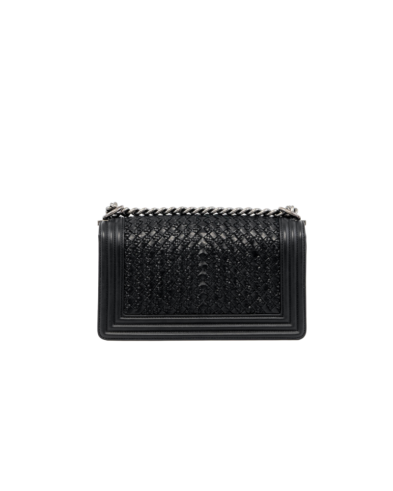 CHANEL BOY 10 BLACK CALF RHW 26221559 0042