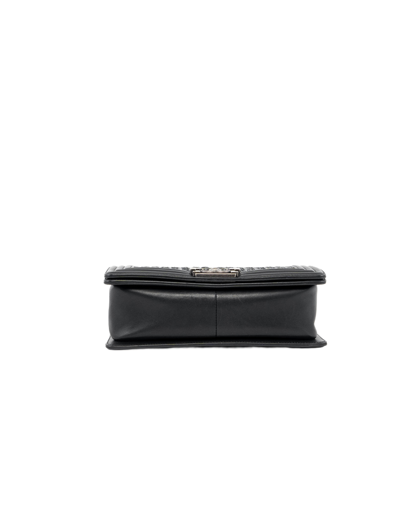 CHANEL BOY 10 BLACK CALF RHW 26221559 0043