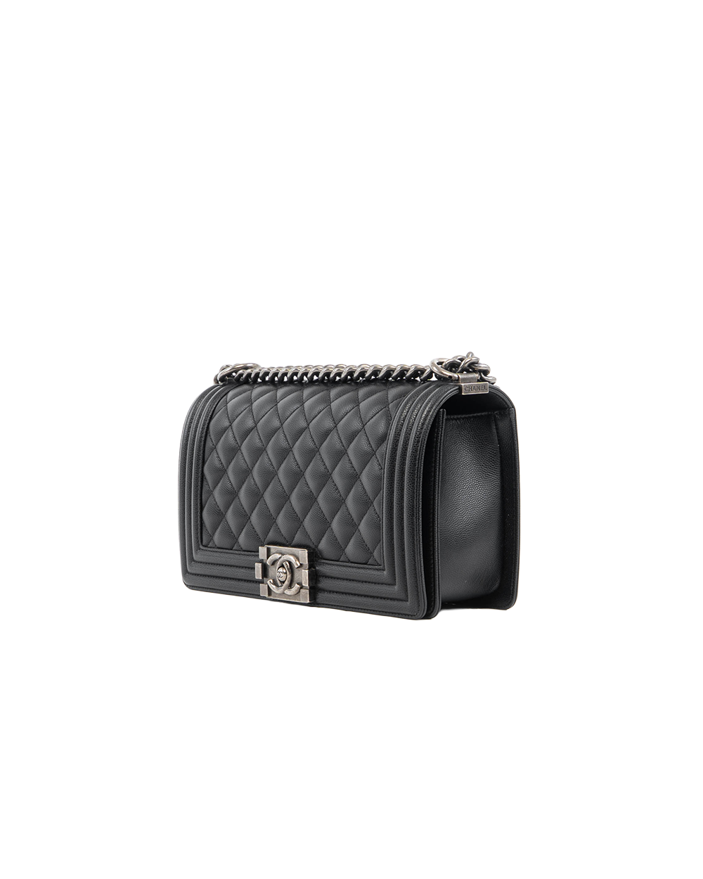 CHANEL BOY 10 BLACK CAVIAR RHW H55NAG5G 5332