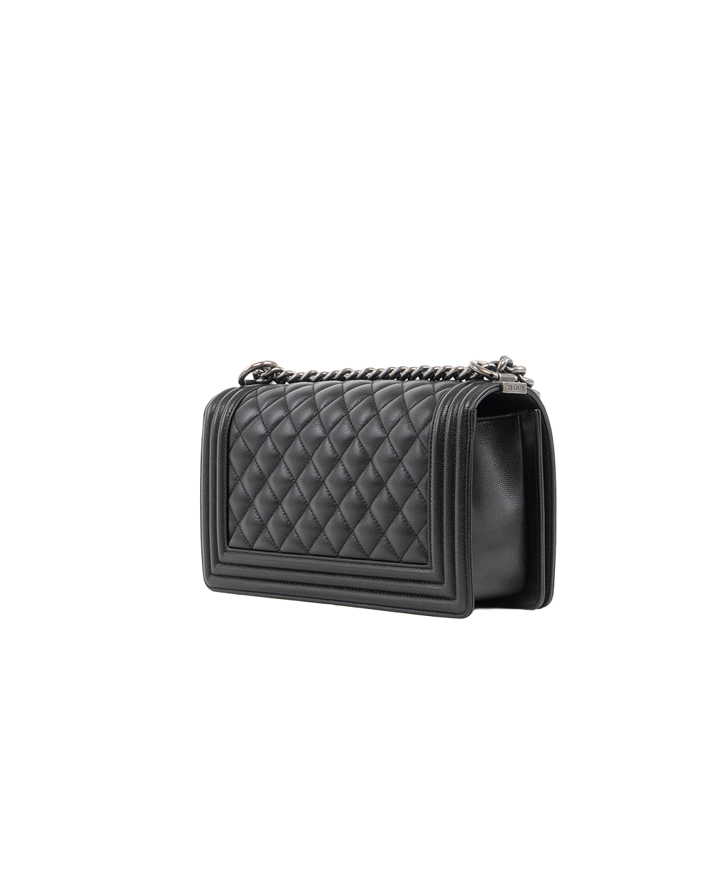 CHANEL BOY 10 BLACK CAVIAR RHW H55NAG5G 5333