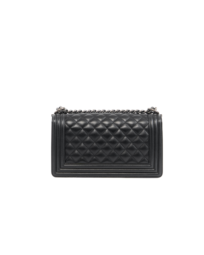 CHANEL BOY 10 BLACK CAVIAR RHW H55NAG5G 5334