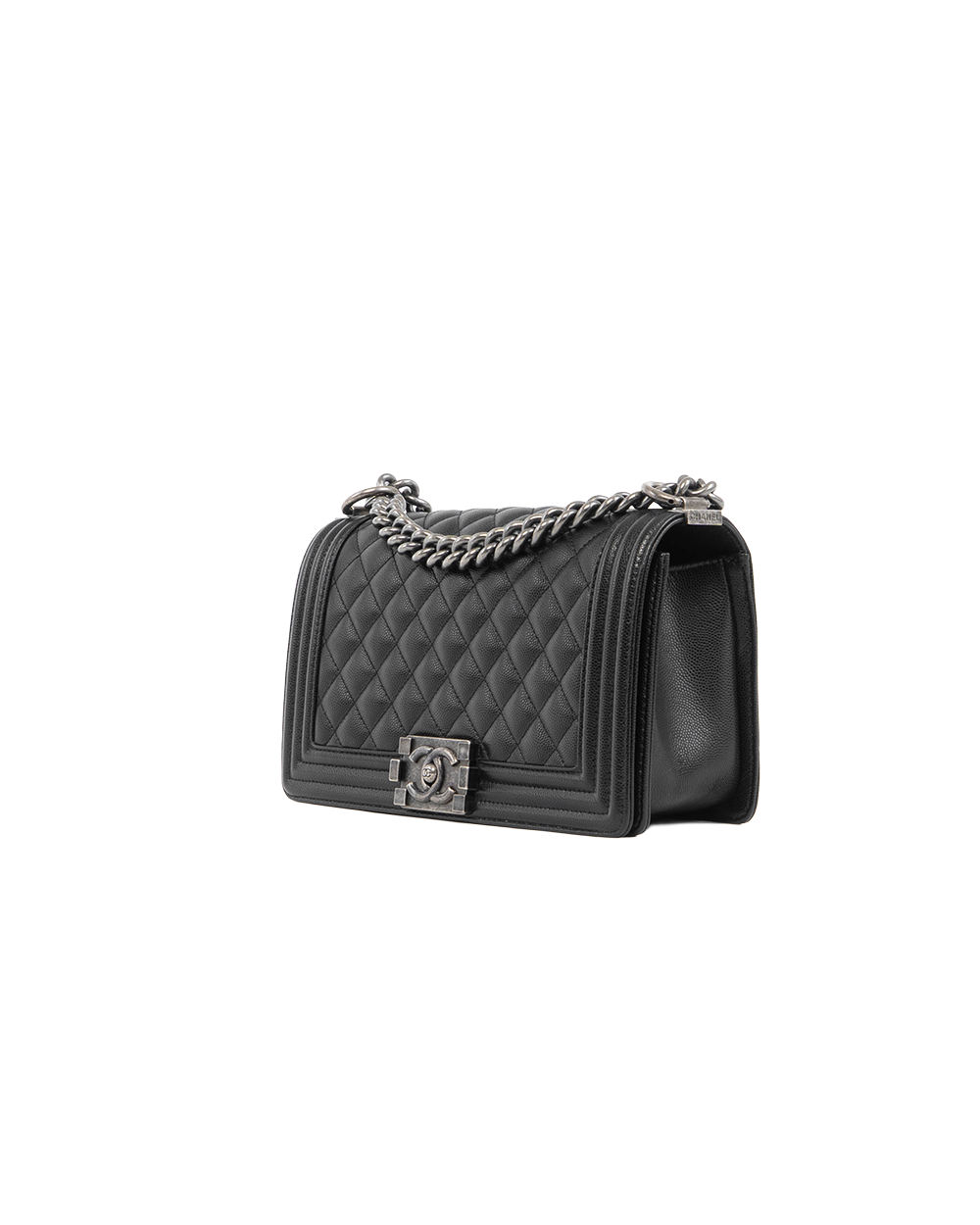 CHANEL BOY 10 BLACK CAVIAR RHW P4H1L923 5423