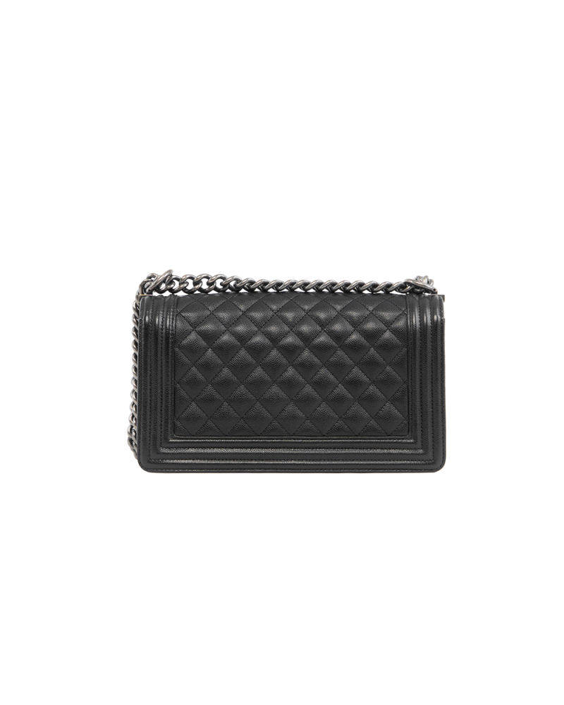 CHANEL BOY 10 BLACK CAVIAR RHW P4H1L923 5425