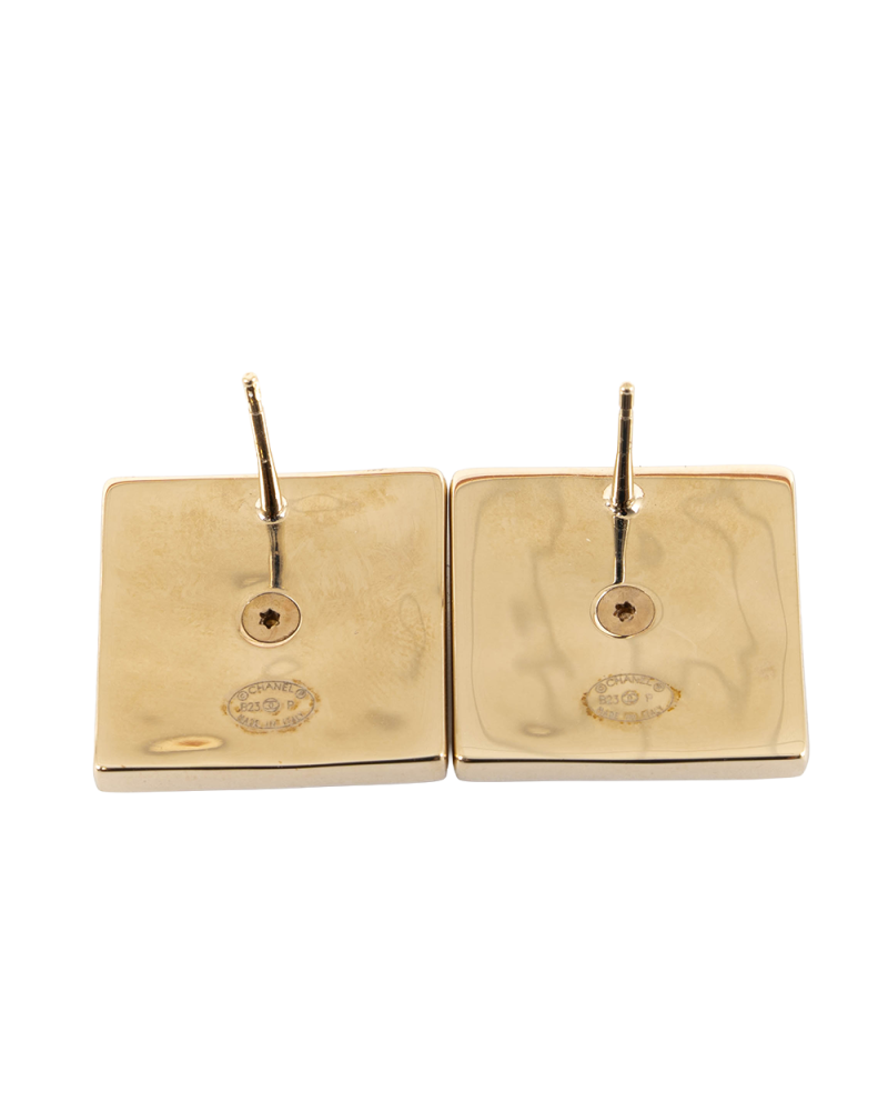 CHANEL CC LOGO SQUARE 2 CM DAIMOND GHW B23P 0252