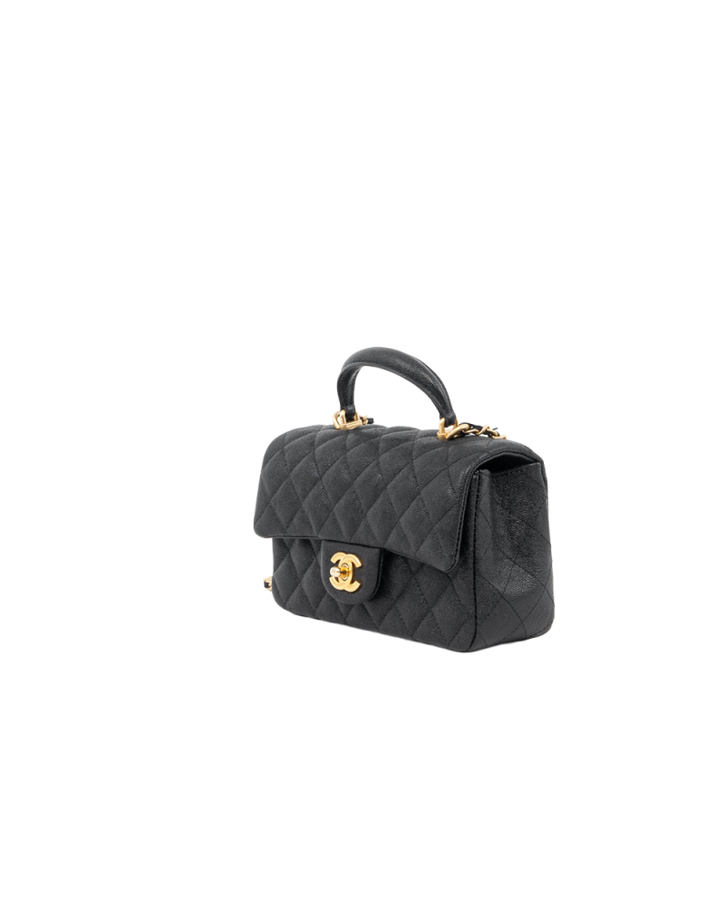 CHANEL CLASSIC WITH TOP HANDLE 8 BLACK CAVIAR GHW 31339291 0114