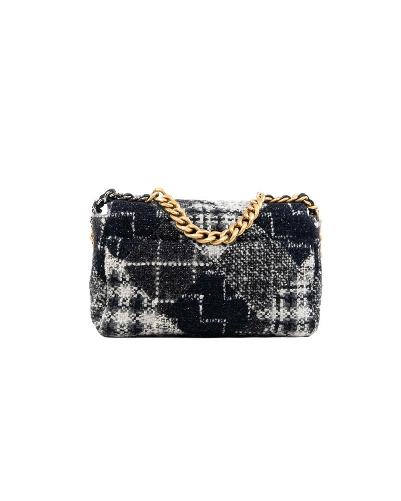 CHANEL FLAP 19 26 BLACK WHITE TWEED RGHW HK8LAK6E 5318