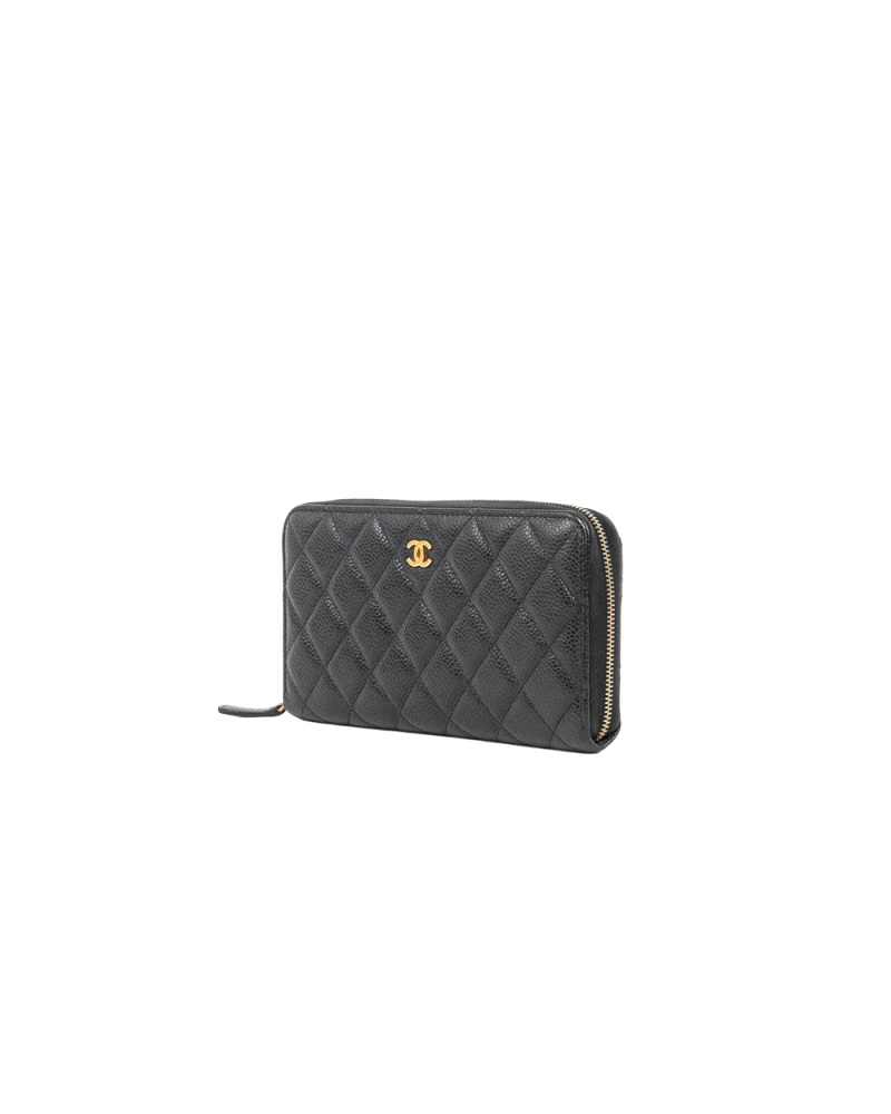 CHANEL ZIPPY WALLET LONG BLACK CAVIAR GHW 28486570 0144