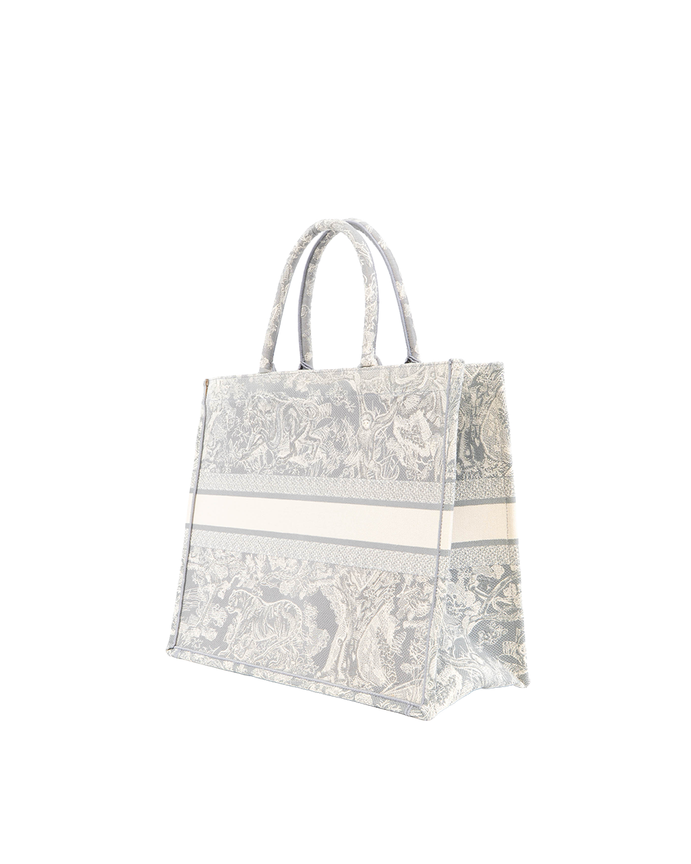 DIOR BOOK TOTE MEDIUM GRAY JUNKLE WHITE JACQUARD 50 MA 0241 0132