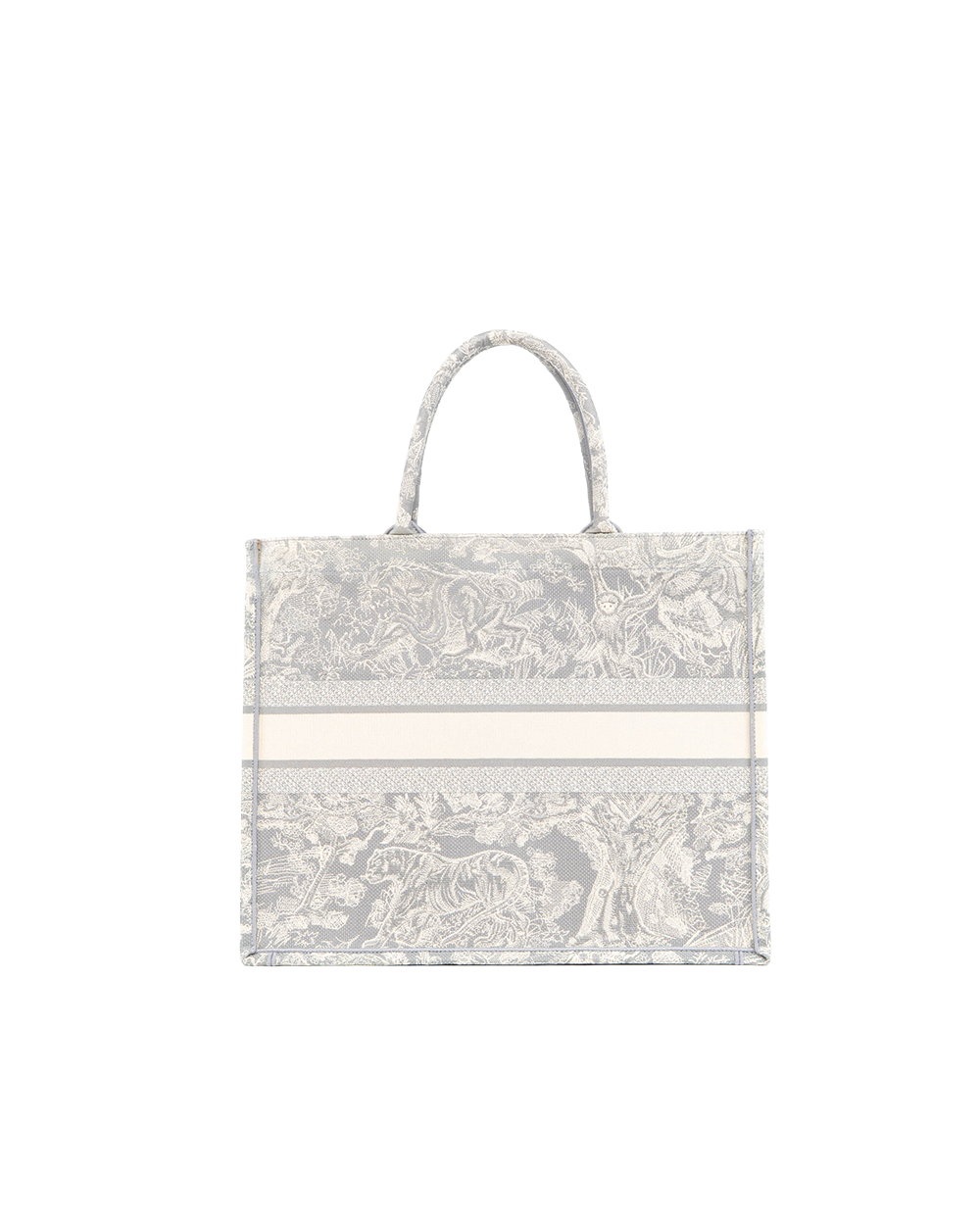 DIOR BOOK TOTE MEDIUM GRAY JUNKLE WHITE JACQUARD 50 MA 0241 0133