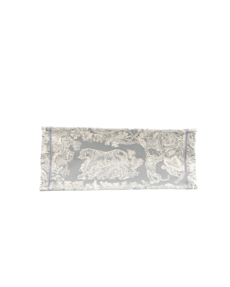 DIOR BOOK TOTE MEDIUM GRAY JUNKLE WHITE JACQUARD 50 MA 0241 0134
