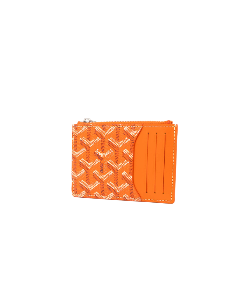 GOYARD BOURBON ZIPPED CARD HOLDER ORANGE CANVAS SHW CRN020252 0178 สำเนา
