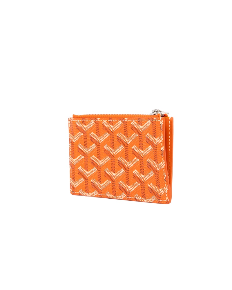 GOYARD BOURBON ZIPPED CARD HOLDER ORANGE CANVAS SHW CRN020252 0179 สำเนา