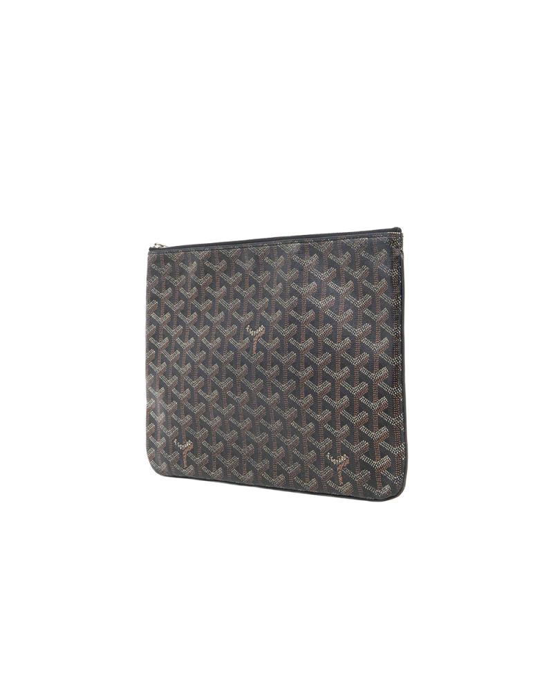 GOYARD SENAT POUCH MM BLACK CANVAS SHW SAR120165 0041