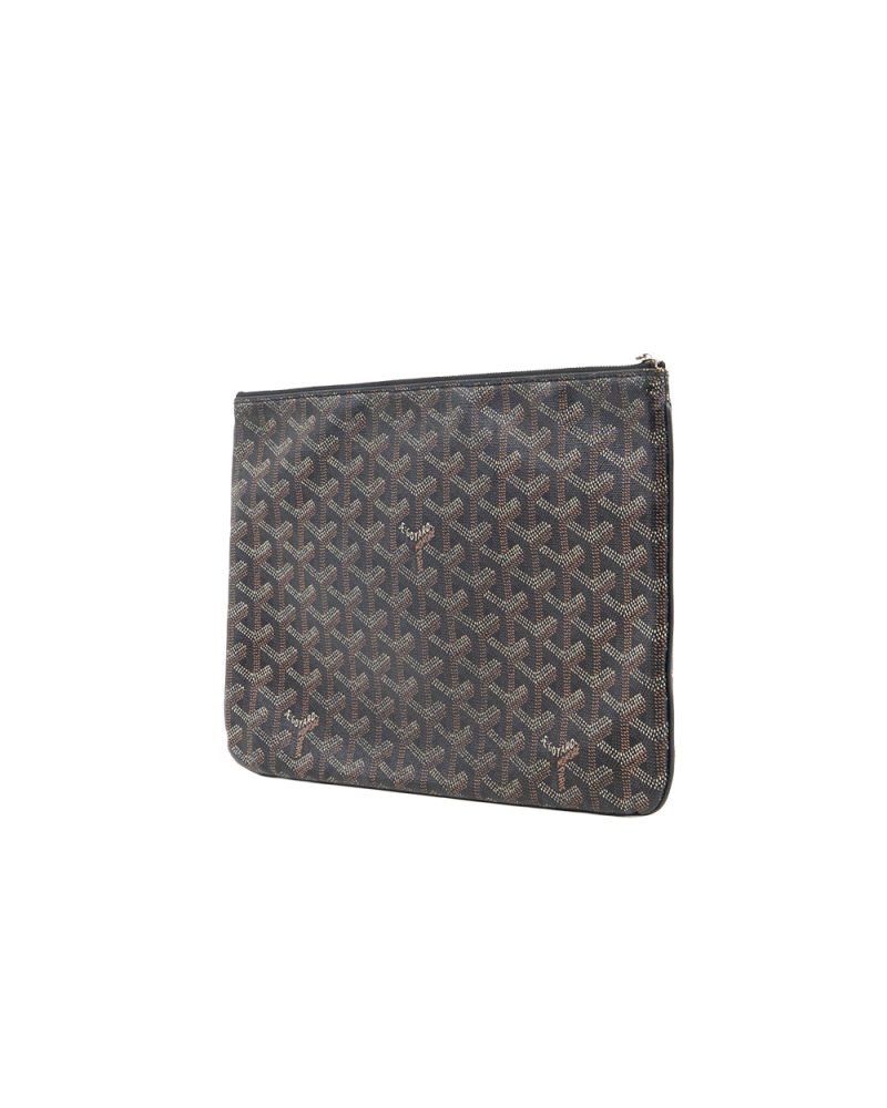 GOYARD SENAT POUCH MM BLACK CANVAS SHW SAR120165 0042
