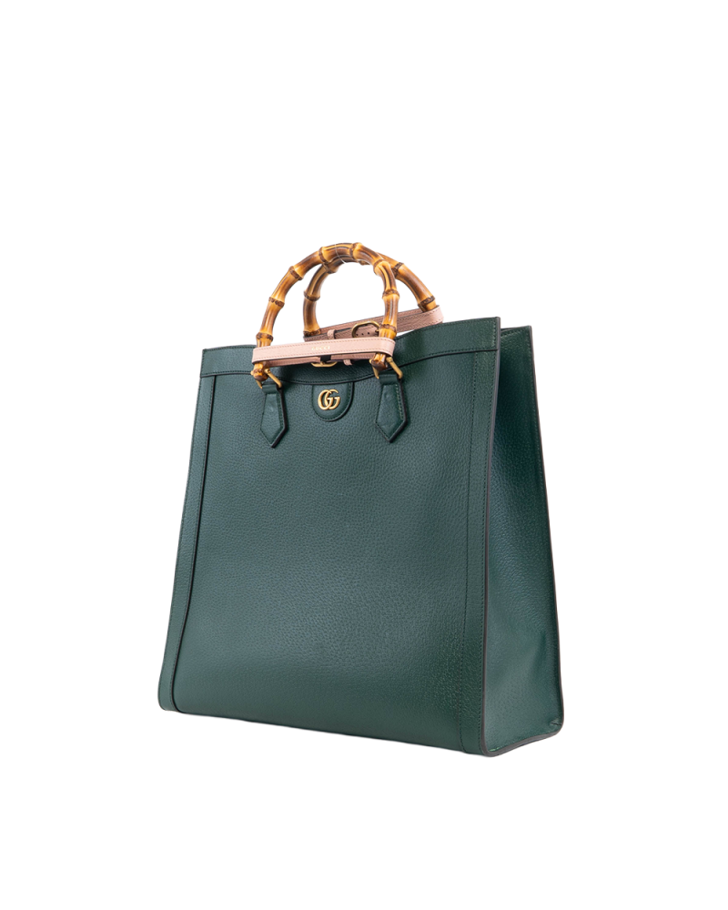 GUCCI DIANA TOTE LARGE GREEN PINK CALF GHW 708218 525040 5307