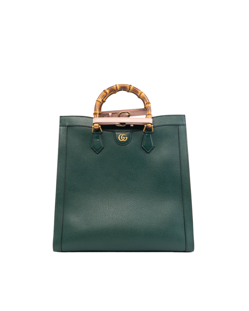 GUCCI DIANA TOTE LARGE GREEN PINK CALF GHW 708218 525040 5308