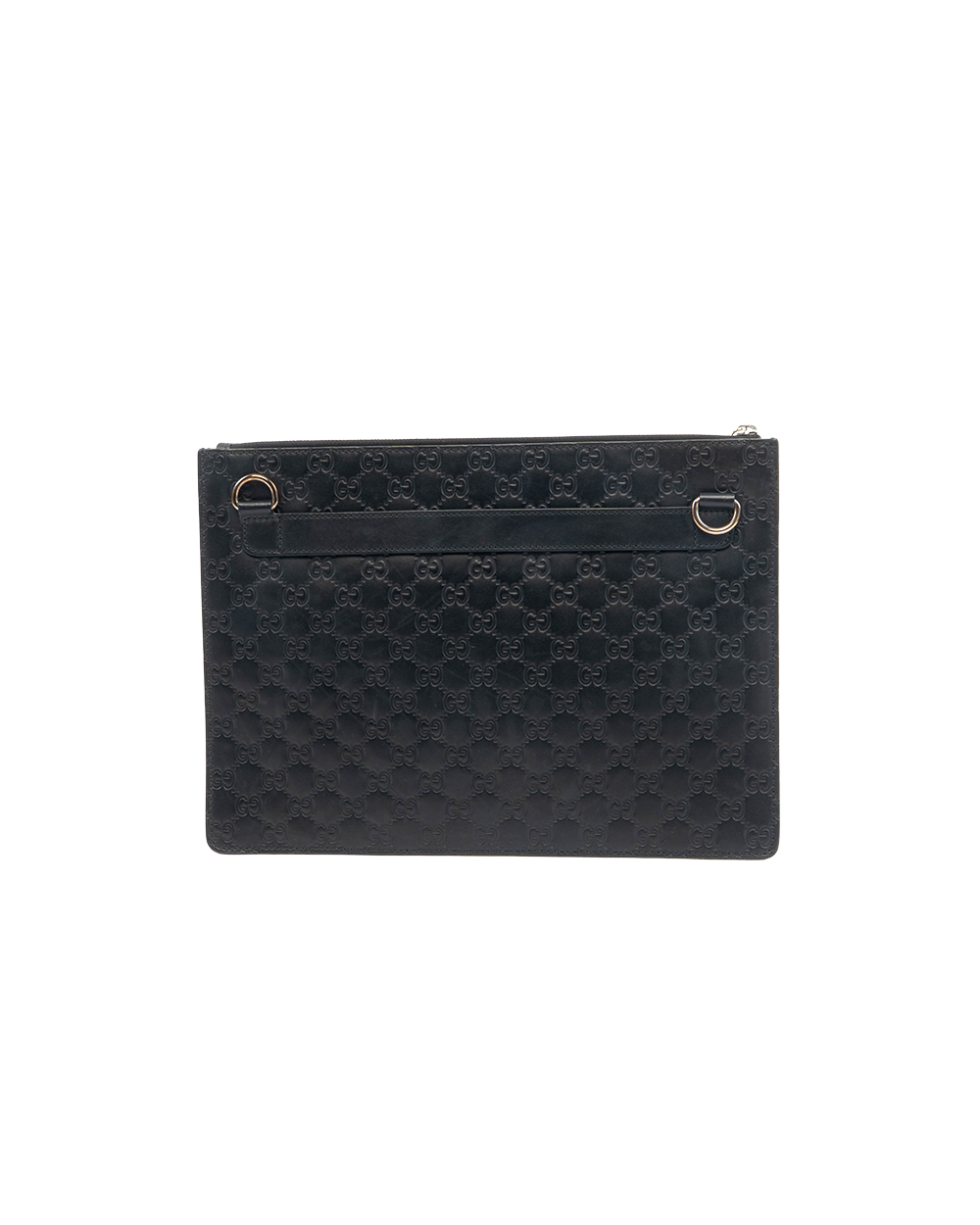 GUCCI GUCCISSIMA SIGNATURE MESSENGEG BAG BLACK GG MONOGRAM CALF SHW 429004 525040 0027