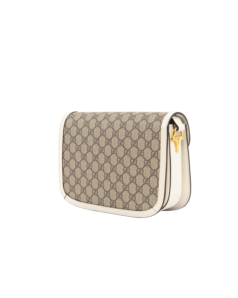 GUCCI HORSEBIT 1955 MEDIUM WHITE GG MONOGRAM GHW 0067