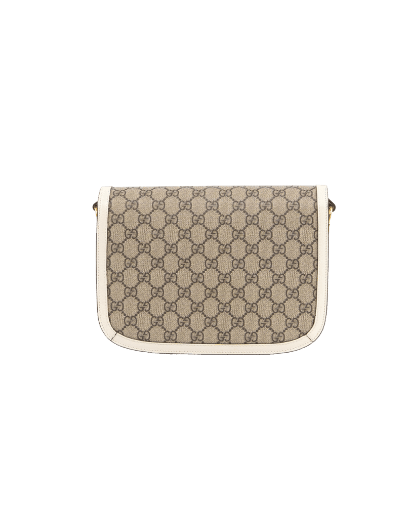 GUCCI HORSEBIT 1955 MEDIUM WHITE GG MONOGRAM GHW 0068