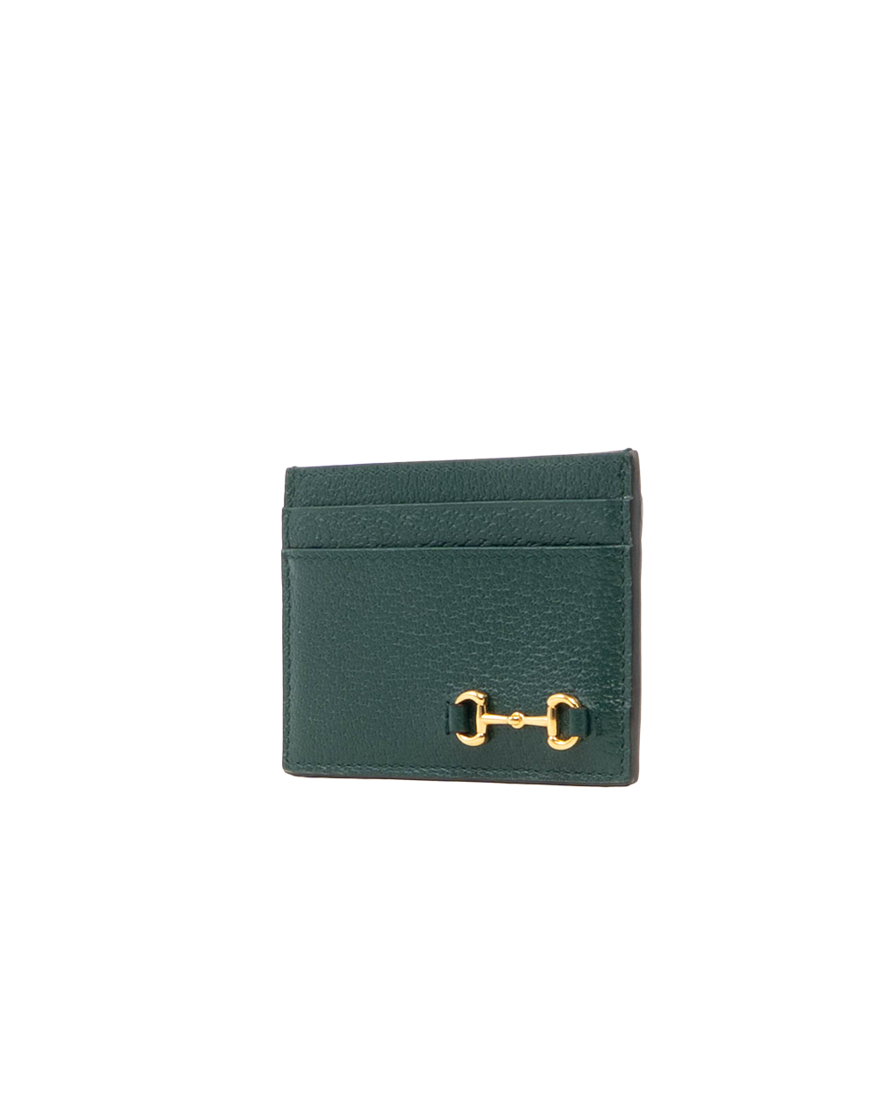 GUCCI HORSEBIT CARD SLOT SHORT GREEN CALF GHW 700469 0416 0188