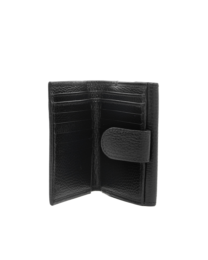 GUCCI INTERLOCK WALLET SHORT BLACK CALF GHW 615525 2184 5387