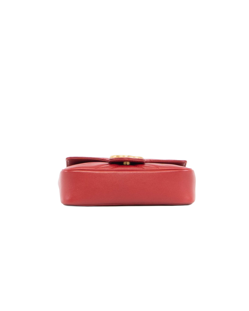 GUCCI MARMONT SUPER MINI RED CALF GHW 476433 0416 5593