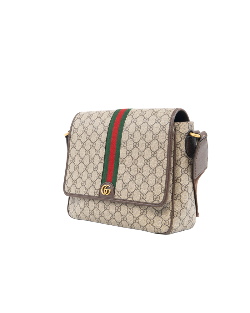 GUCCI OPHIDIA MESSENGER MEDIUM BROWN GG MONOGRAM CANVAS GHW 761741 529981 0052