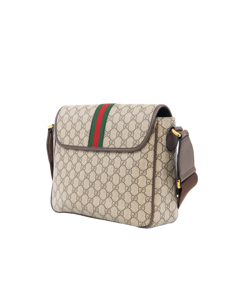 GUCCI OPHIDIA MESSENGER MEDIUM BROWN GG MONOGRAM CANVAS GHW 761741 529981 0053