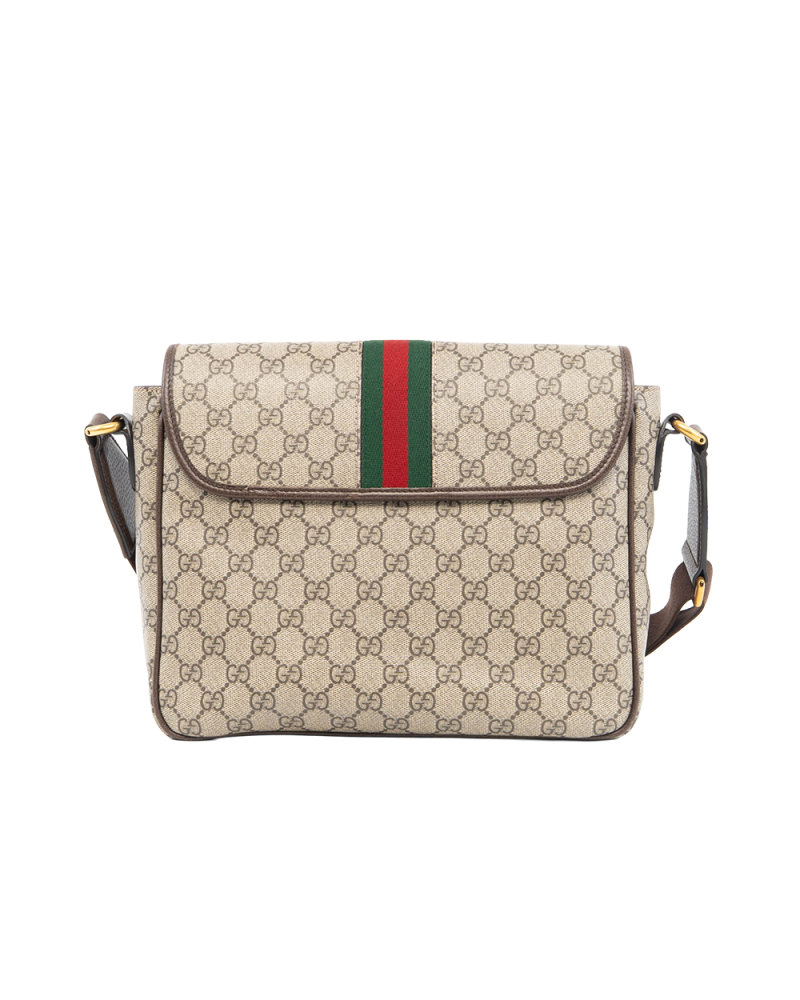 GUCCI OPHIDIA MESSENGER MEDIUM BROWN GG MONOGRAM CANVAS GHW 761741 529981 0054