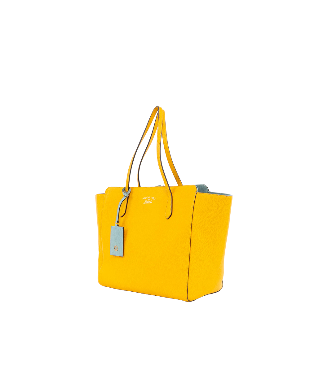 GUCCI SWING TOTE BAG YELLOW GOLD BLUE CALF GHW 354397 525040 0119