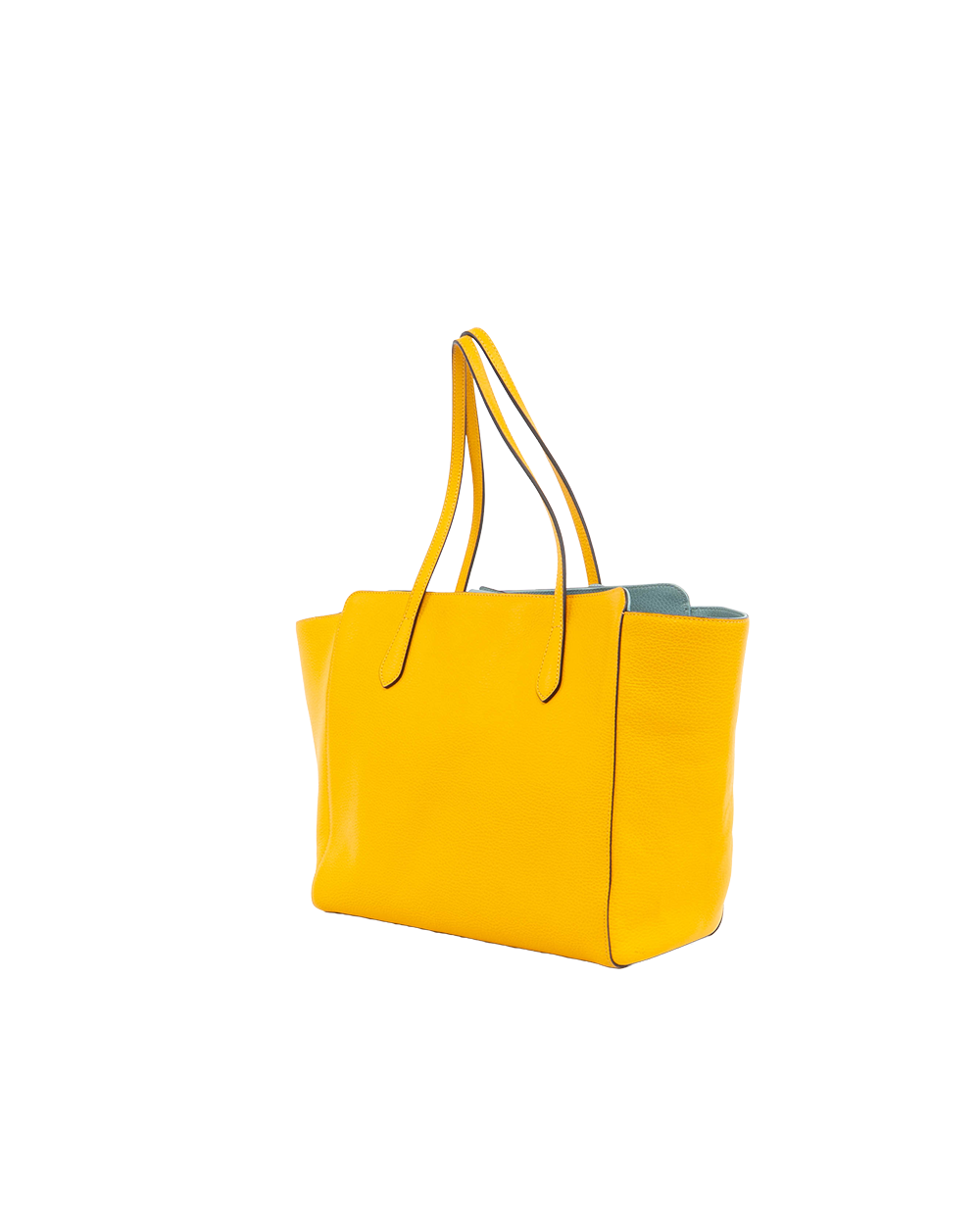 GUCCI SWING TOTE BAG YELLOW GOLD BLUE CALF GHW 354397 525040 0120